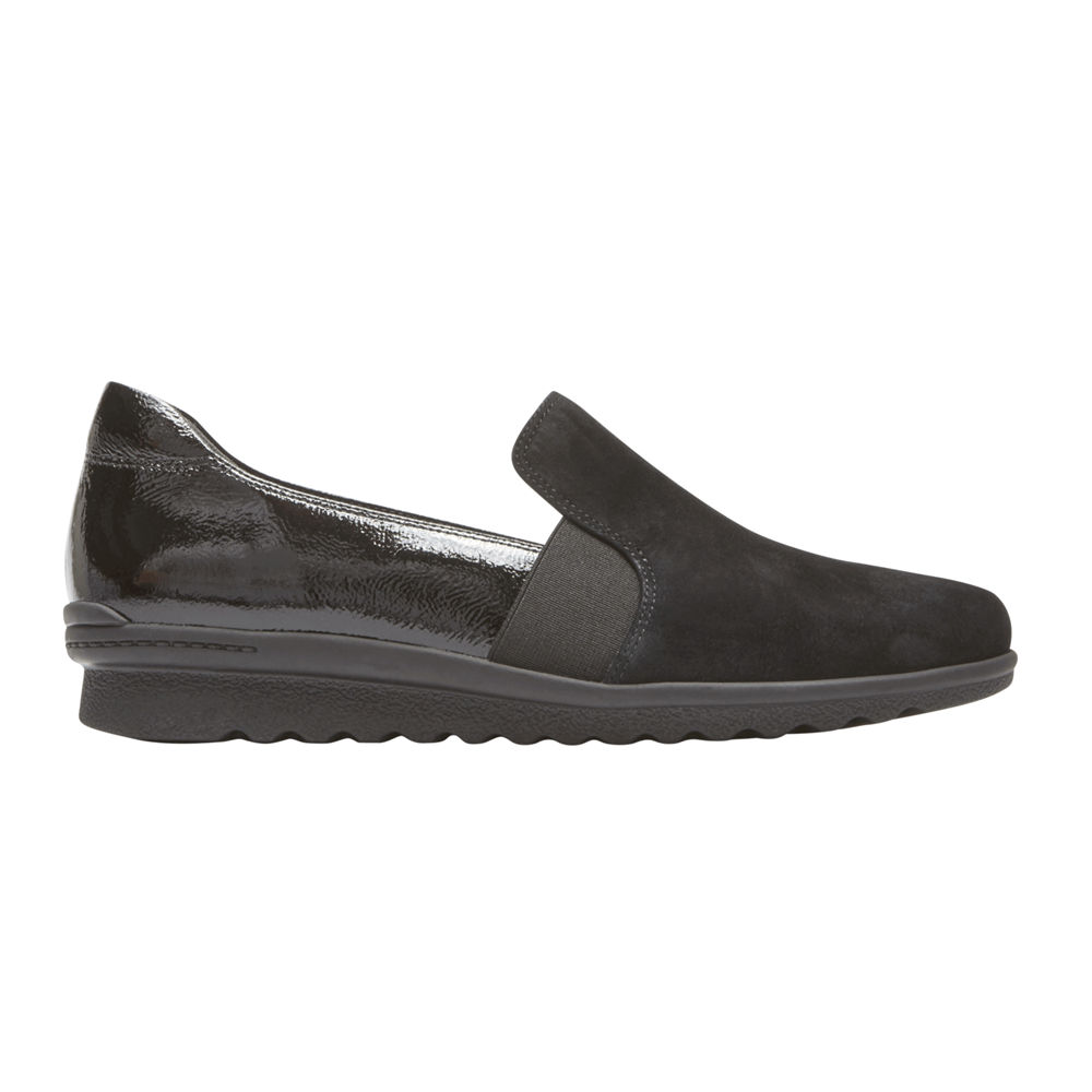 Rockport Womens truFLEX Chenole - Slip-On Black - HIA374568